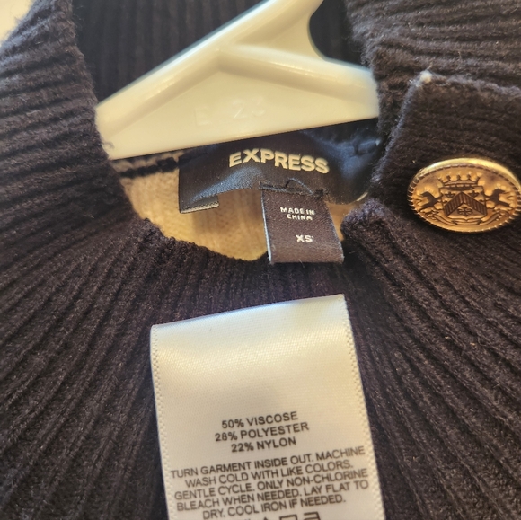 Express Bundle:Deep Purple & Striped Cropped Sweaters with Long Sleeves, X-Small - Picture 8 of 8